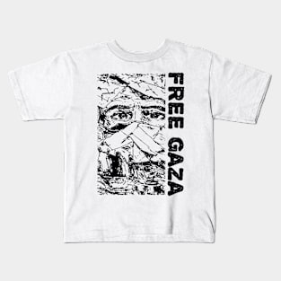 Free Gaza refugees camp illustration Kids T-Shirt